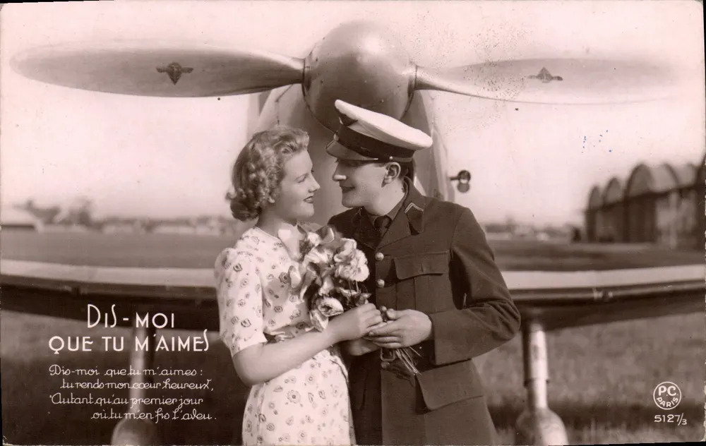 Liebe und Flugzeug — Flugzeug-Szene — PC PARIS 5127/3 - Vorderseite