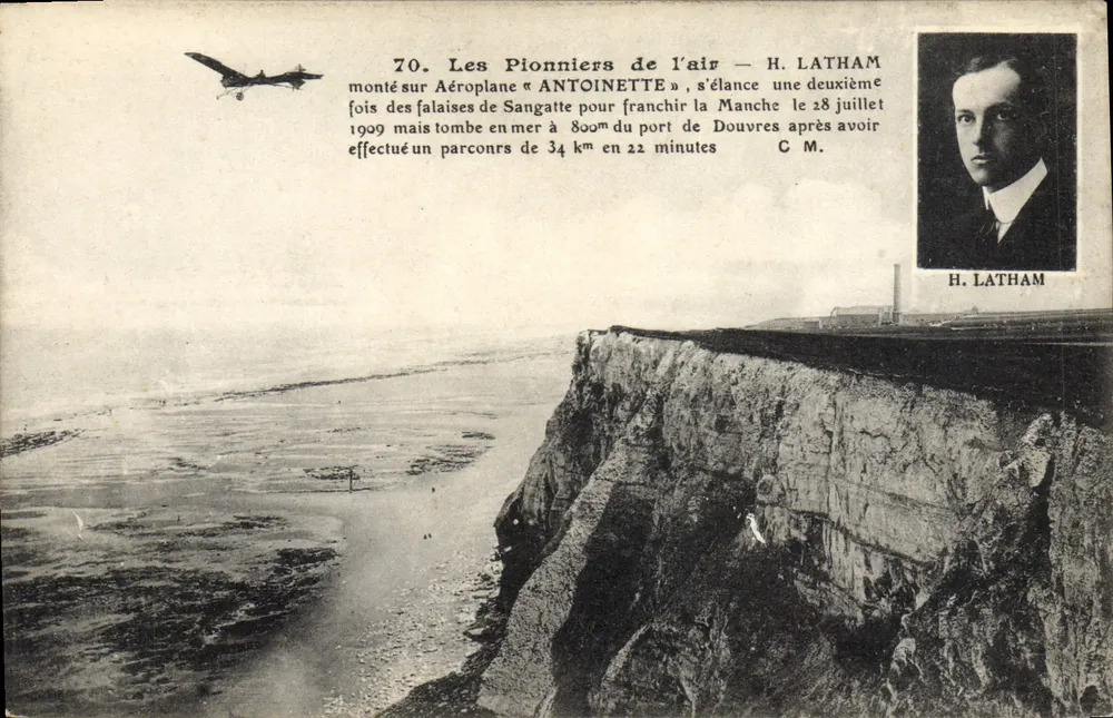 Die Pioniere der Luft — H. LATHAM — auf dem Flugzeug « ANTOINETTE » - Vorderseite