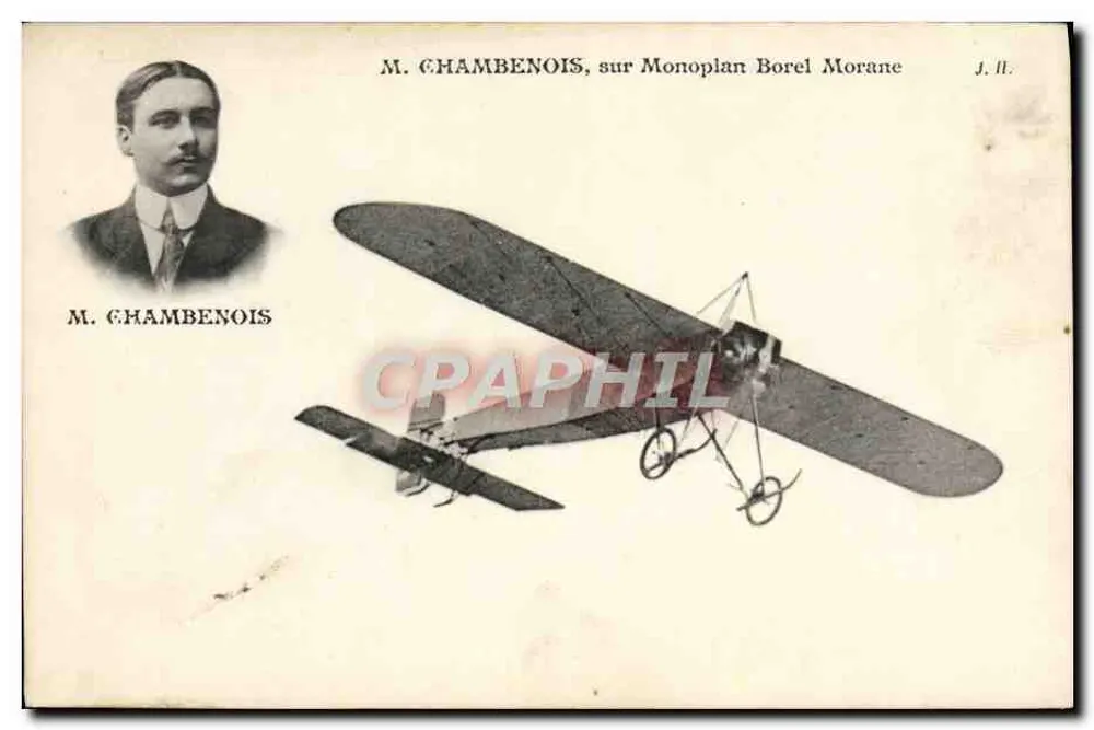 Herr Chambenois auf Monoplan Borel Morane — J. Hauser, Paris - Vorderseite