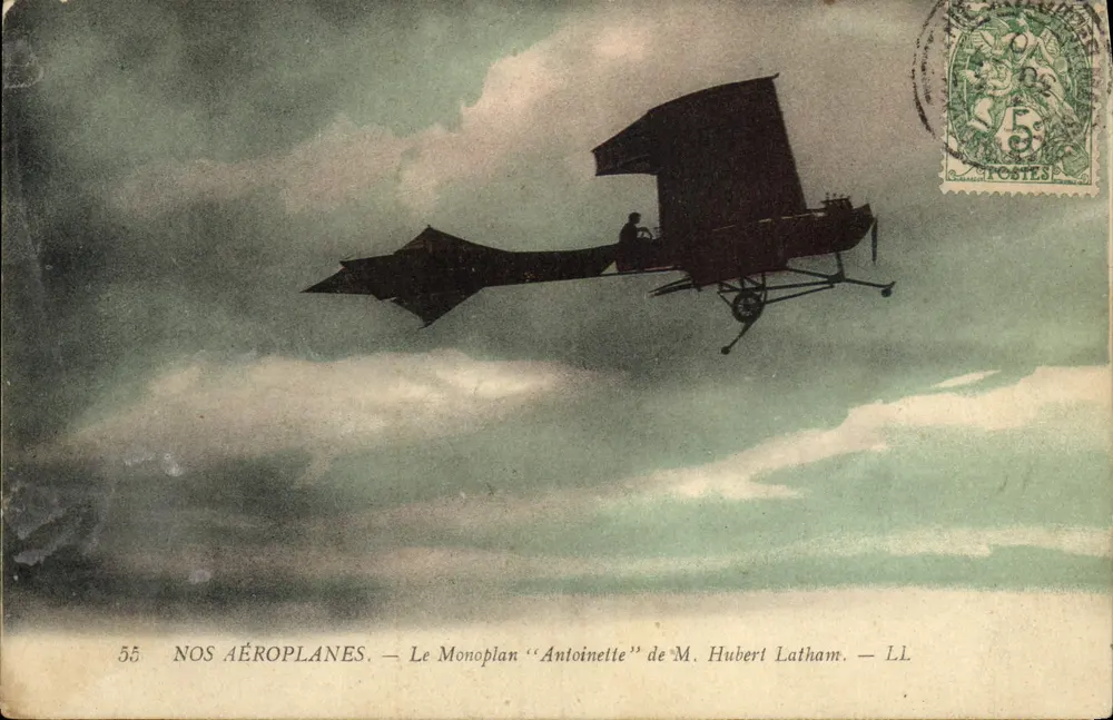 Unsere Flugzeuge — Das Monoplan 'Antoinette' von M. Hubert Latham — LL - Vorderseite