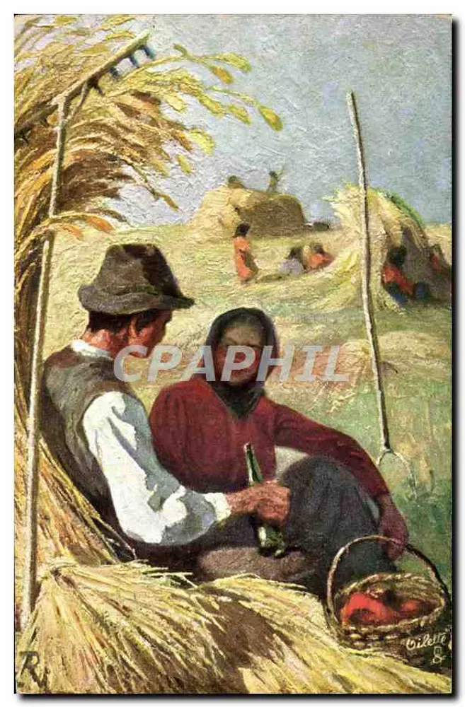 Cena de colheita — Paisagem rural — Tuck's Post Card, série 9330 - Frente