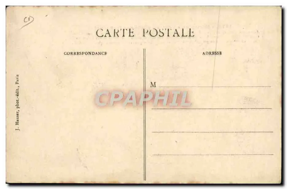 Einmannflugzeug « Tellier », geflogen von Dubonnet — n° 1275 — J. Hauser, Paris - Rückseite