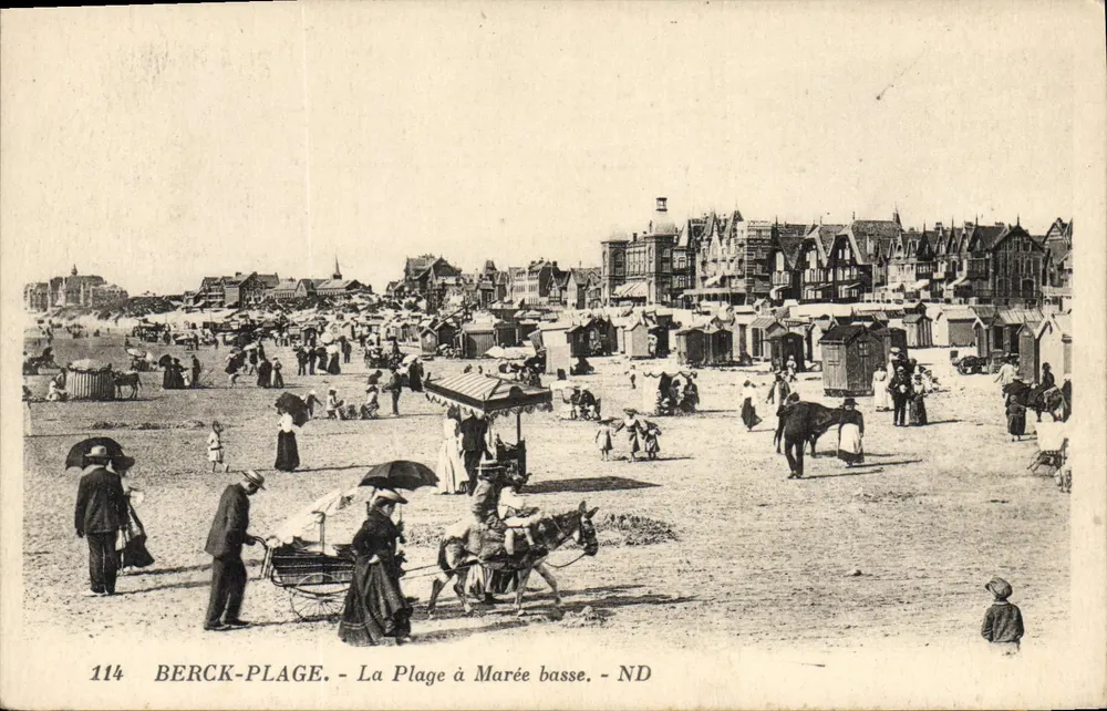Berck-Plage — A Praia com Maré Baixa — ND - Frente