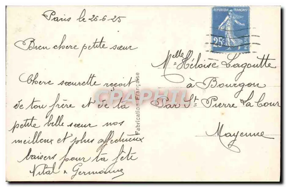 Pansy — Gute Geburtstagskarte — Léo, Paris, n°588 - Rückseite