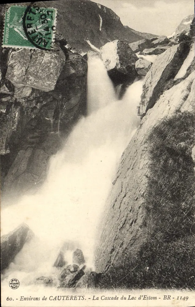 Entornos de CAUTERETS — La Cascada del Lago d'Estom — BR - 1149 - Anverso