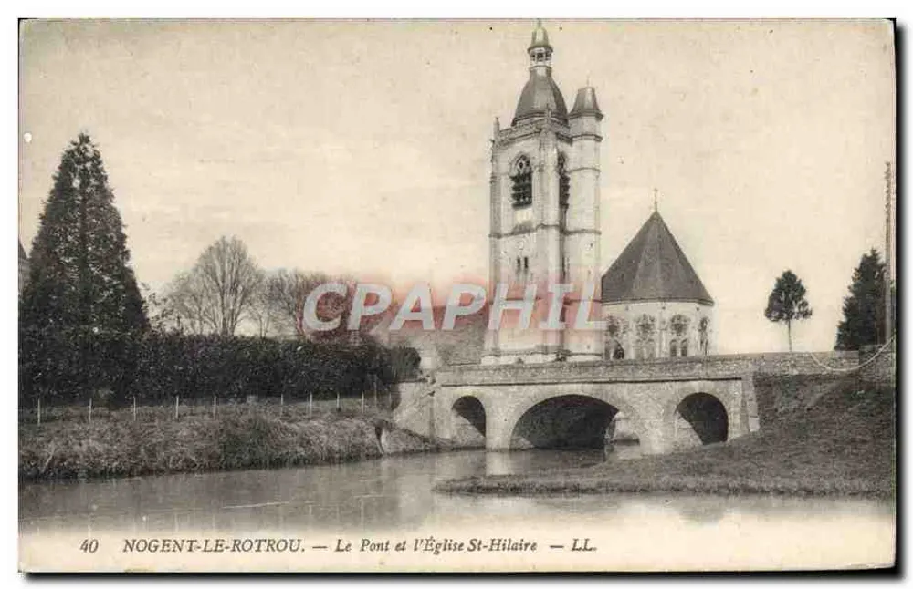 Nogent-le-Rotrou — Der Brücke und die Kirche St-Hilaire — LL. n°40 - Vorderseite
