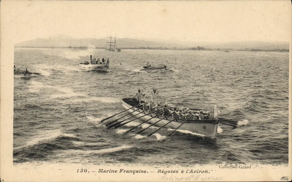 Regatas de remo — Marinha Francesa — Coleção Guraud - Frente