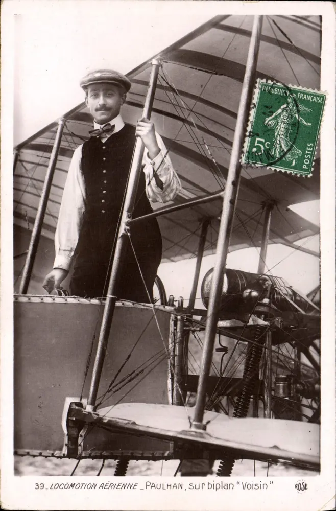 Paulhan auf dem Flugzeug "Voisin" — Luftfahrt — Verlag Rose, Nr. 39 - Vorderseite