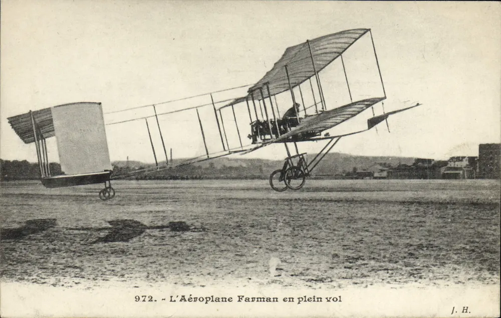 Das Flugzeug Farman in der Luft — n° 972 — J.H. - Vorderseite