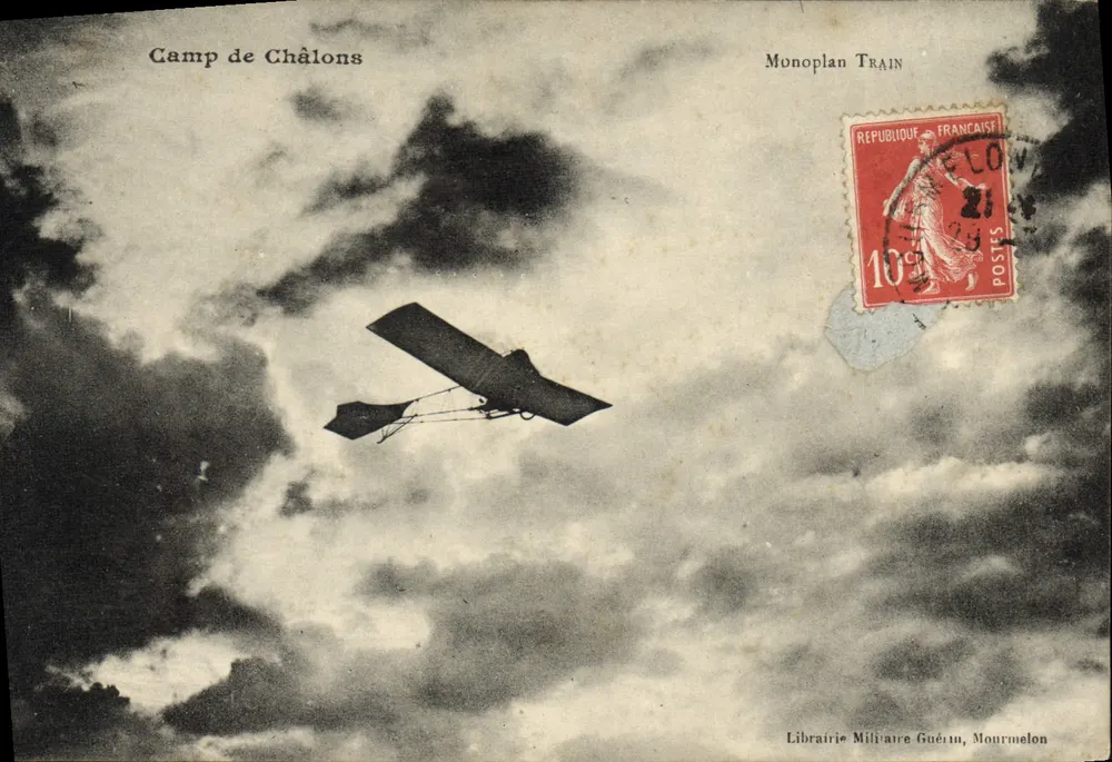 Camp de Châlons — Monoplan TRAIN — Librairie Militaire Guéret, Mourmelon - Frente