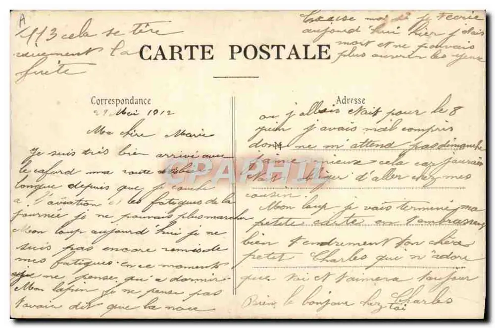 Camp de Châlons — Monoplan TRAIN — Librairie Militaire Guéret, Mourmelon - Verso
