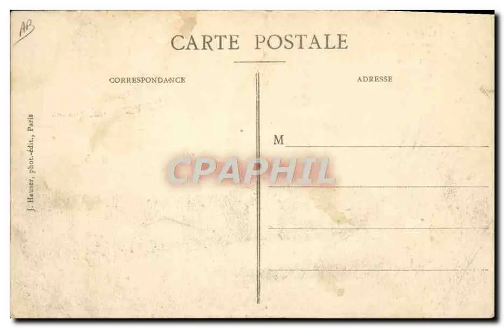 Der Monoplan Blériot (Typ XI, 2 bis), geflogen von M. Aubrus — J. Hauser, phot.édit., Paris - Rückseite