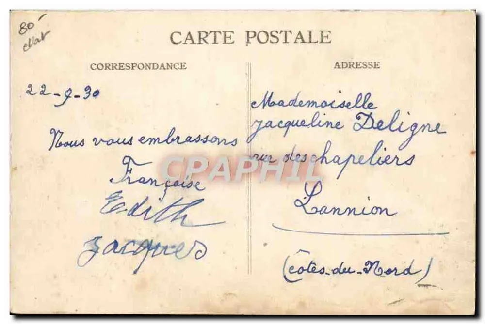 Flugplatz Bourget — Das "?" gesteuert von Costes und Bellonte, abgegangen von Bourget am 1. September 1930 für den erfolgreichen Flug Paris-New-York — Verlag Fapeneau - Rückseite