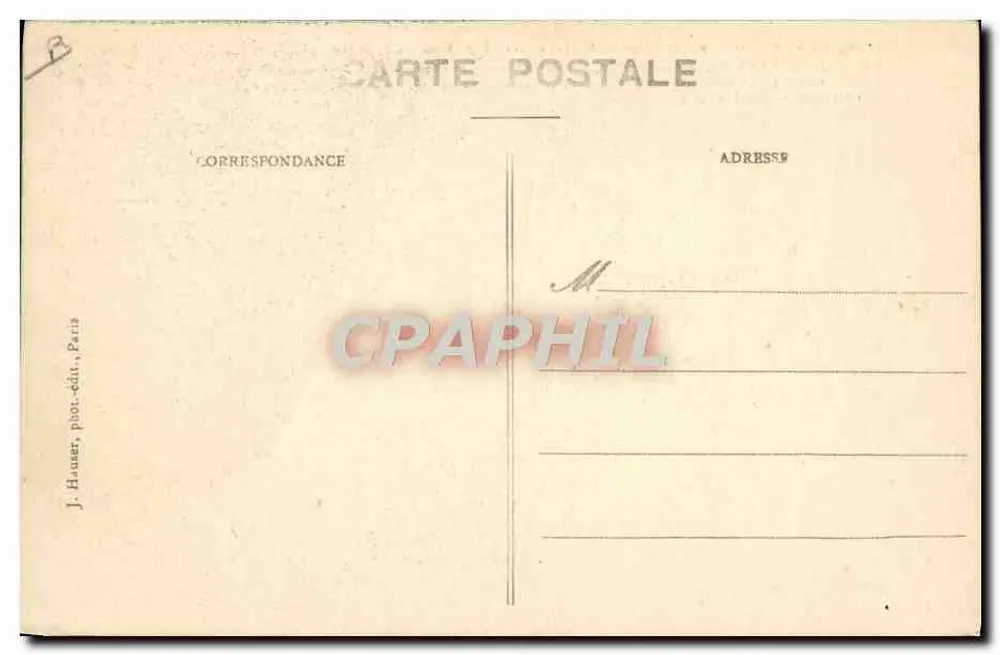 Monoplan Morane (Blériot XI - Typ Kanalüberquerung) — J. Hauser, phot.-Verlag, Paris — Nr. 1403 - Rückseite