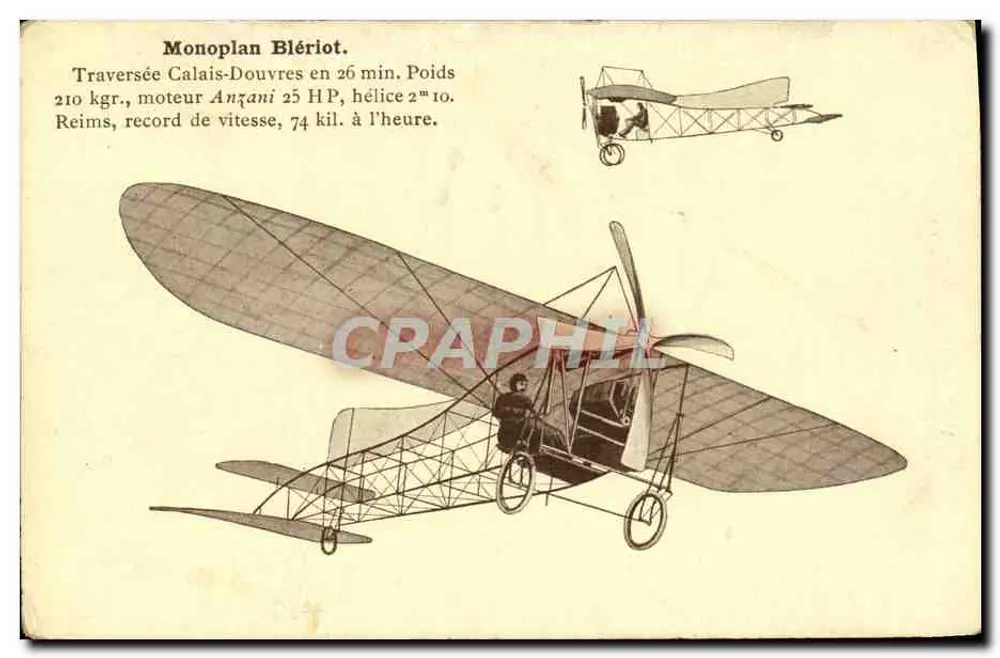Monoplane Blériot — Überquerung Calais-Douvres in 26 Min — Verlag CHOCOLAT-LOUIT - Vorderseite