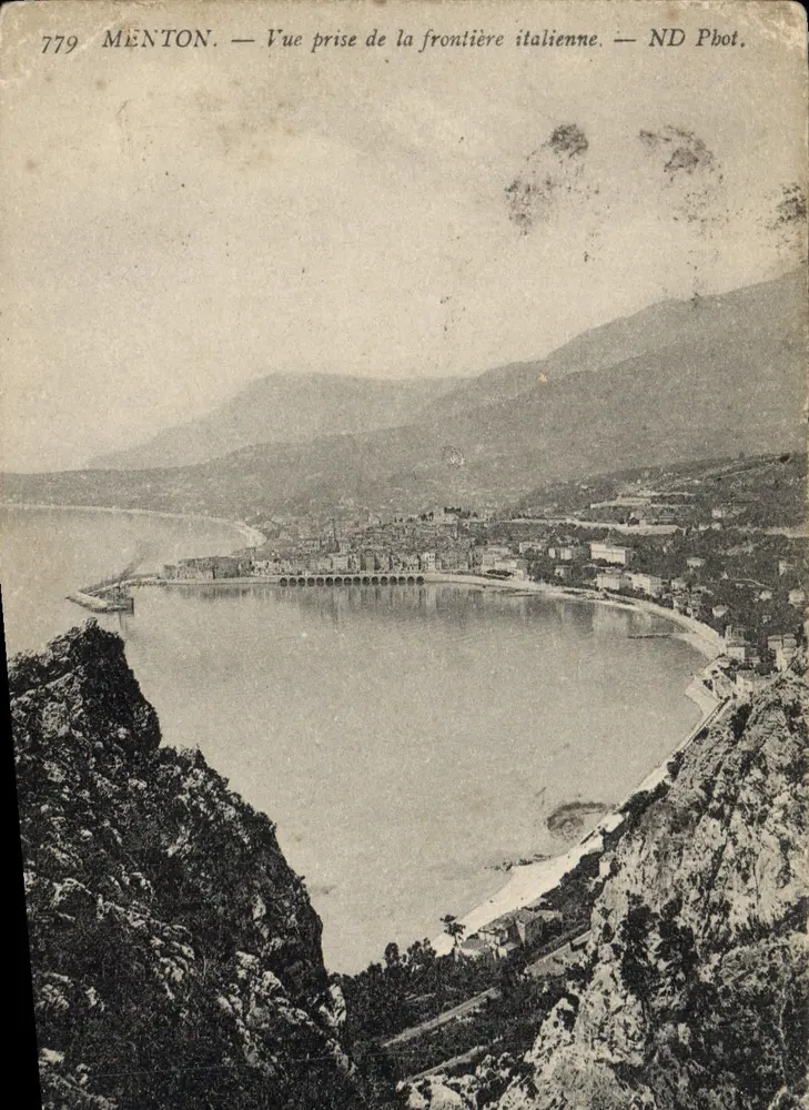 Menton — Ansicht vom italienischen Grenzgebiet — ND Fotografie - Vorderseite