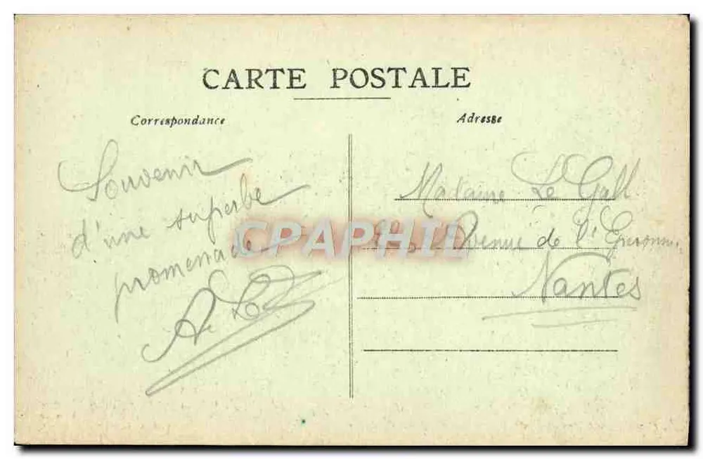 Eingang zur Chambre des Dames — Bois de la Chaise — Edition Marcel Bertrand, N°30 - Rückseite