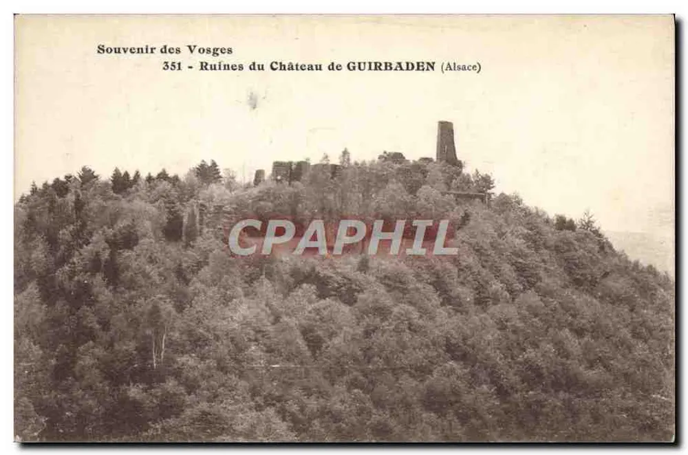 Ruínas do Castelo de Guirbaden — Alsácia — Edição Alsatienne Paulhus & Rechtl, Strasbourg - Frente