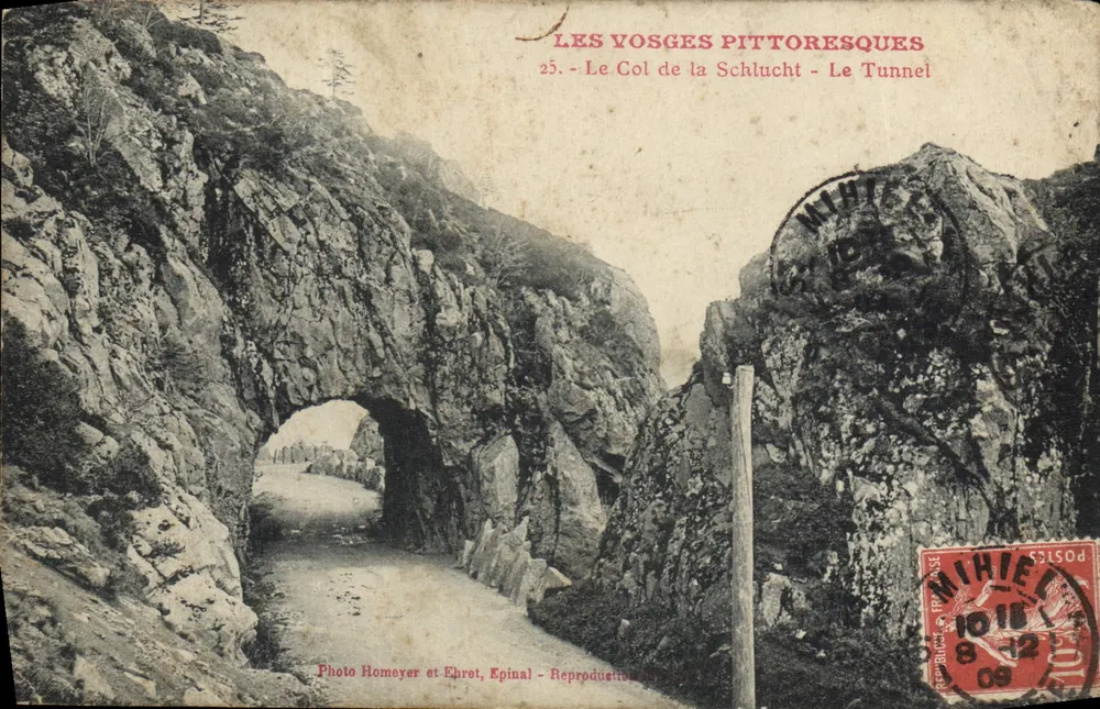 Pittoreske Vosgien — Der Schlucht-Pass — Der Tunnel — Photo Homeyer et Ehrot, Epinal - Vorderseite