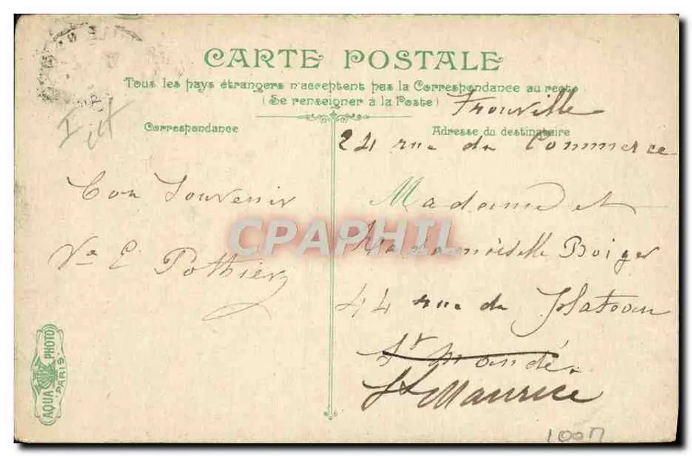 La forge — scène de travail sur un navire — éditeur L. V. & Cie, n° 2703 - Verso
