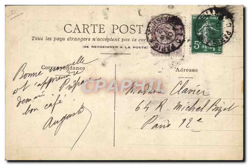 Lyon-Aviation — 7-15 Mai 1910 — Gabillan (Voisin) — A. Labaty, 24, boulevard Capucines, Paris - Rückseite