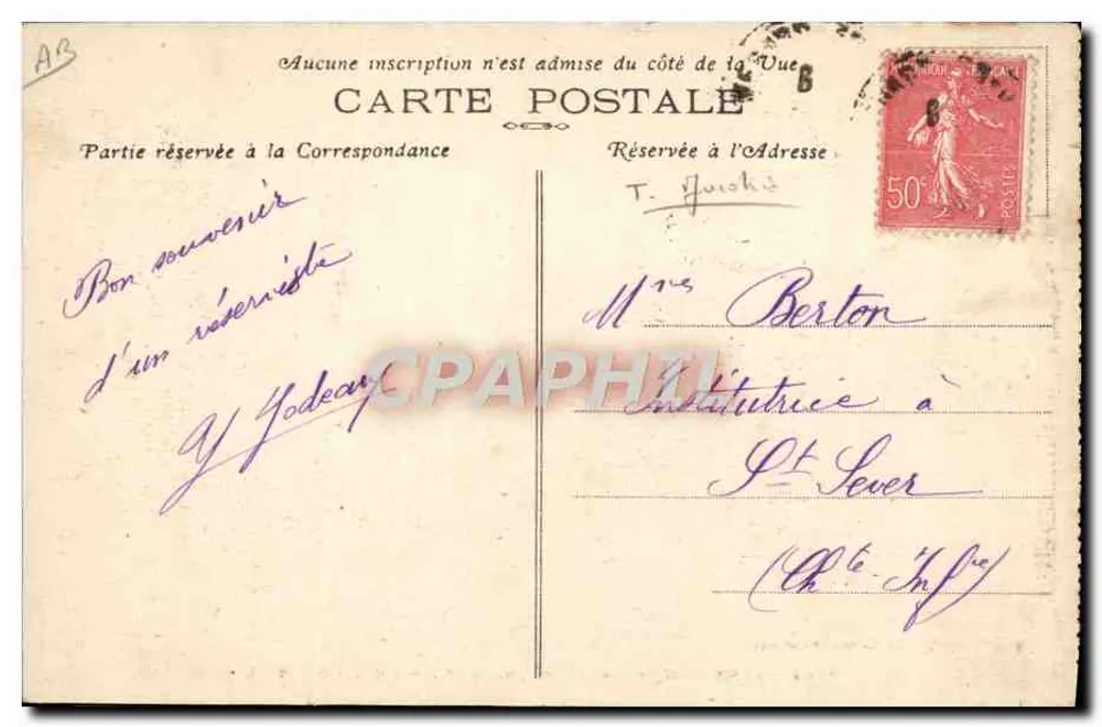 Militärlager von SOUGE (Gironde) — Ein Flugzeug — Verleger M. D., Nr. 32 bis - Rückseite