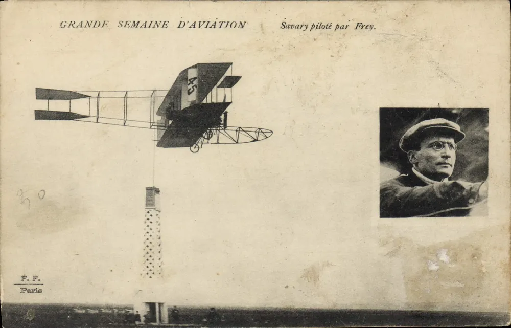 Große Flugwoche — Savary geflogen von Frey — F.P. Paris - Vorderseite