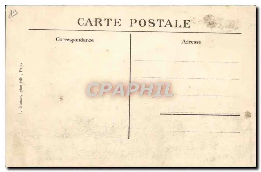 Monoplan Blériot, geflogen von Garros — Serie 1512 — J. Hauser, Paris - Rückseite