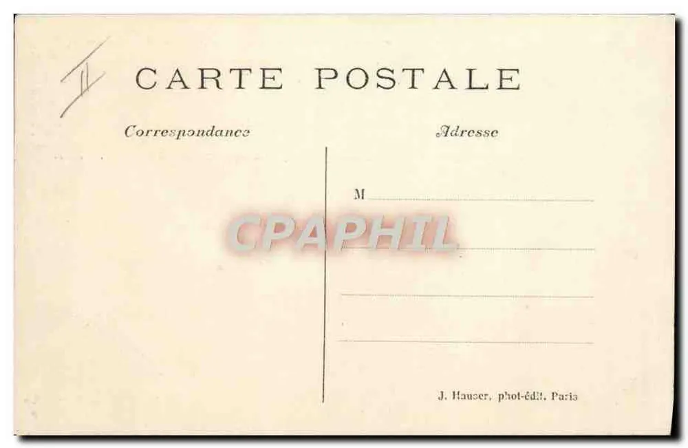 Der Biplan PAULHAN im vollständigen Flug (OCTAVIE 3) — Frères Voisin, 1909 — J. Hauser, phot-édit. Paris - Rückseite