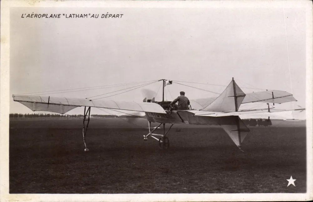 Das "Latham"-Flugzeug beim Start — Verlag VEC, Seriennummer 3658 - Vorderseite