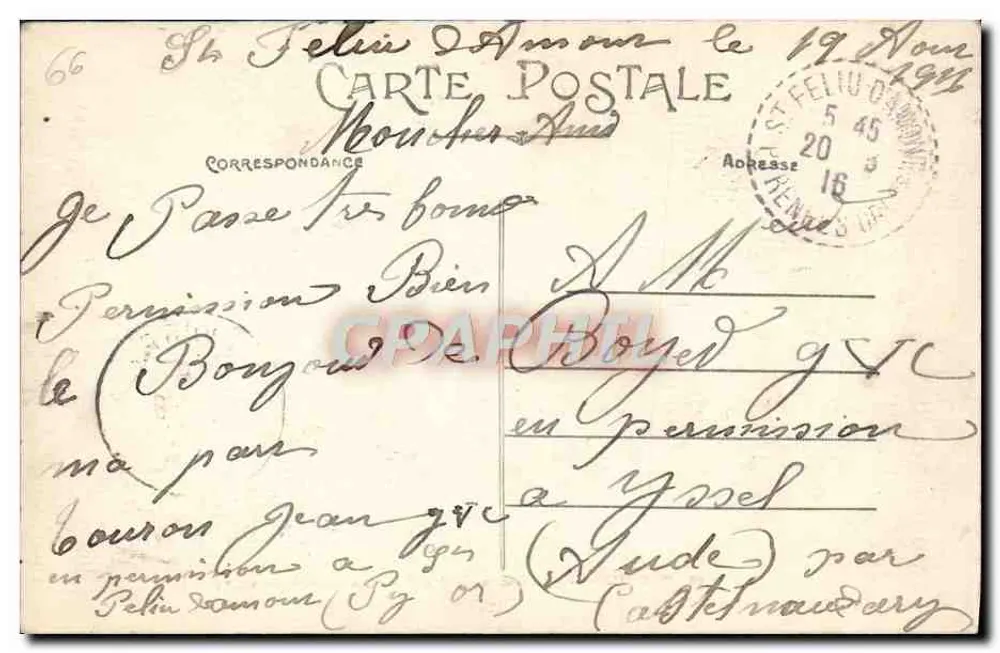 Perpignan — Promenade dos Platanes (centenários) — J. Fau, livreiro, Perpignan - Verso