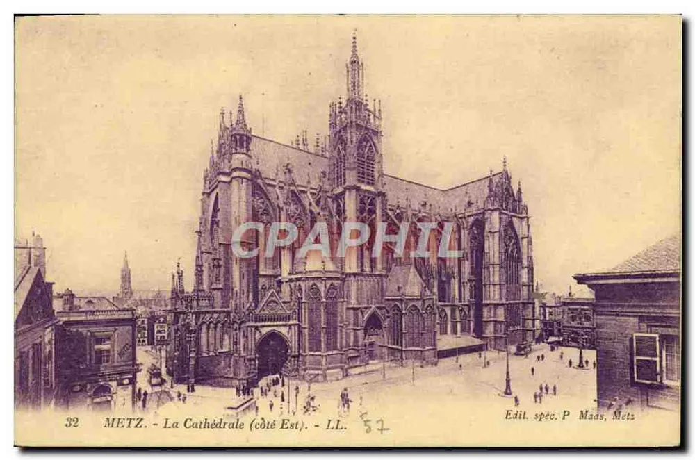 Metz - A Catedral (lado Leste) — Edição especial P. Mads, Metz, n°32 - Frente