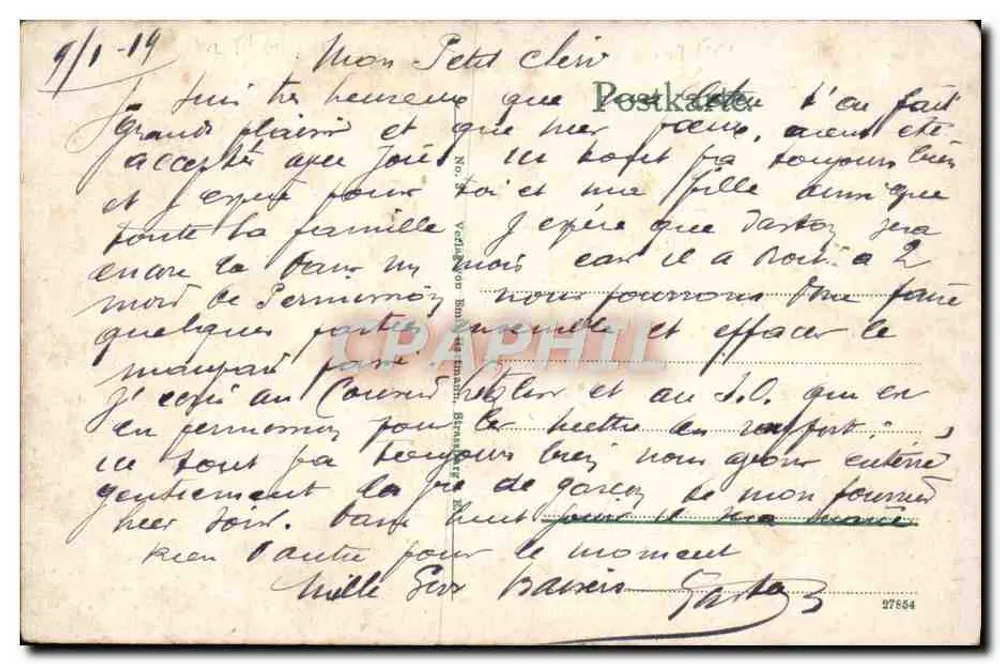 Vista del Kahlen Wasen (Hochvogesen) — editor Vélibigon, n.º 27654 - Reverso