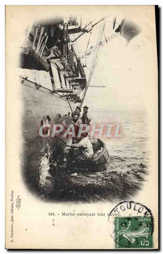 Matrosen, die ihr Schiff reinigen — Toulon — A. Couturier, Fotograf-Verleger, Toulon, Nr. 440 - Vorderseite