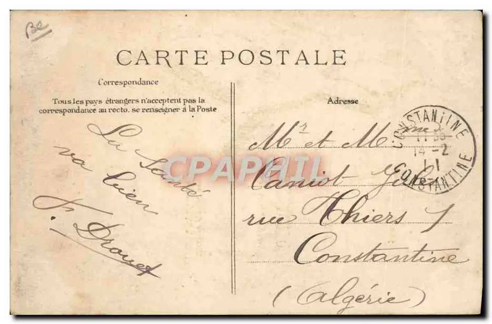 Luftfahrt — Duray auf Biplan H. Farman — Motor Gnôme — Verleger E.D. n°77 - Rückseite
