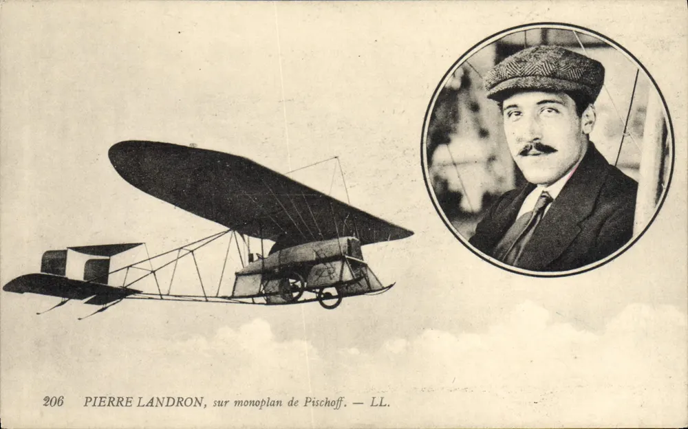 Pierre Landron sur monoplan de Pischoff — LL. n°206 - Recto