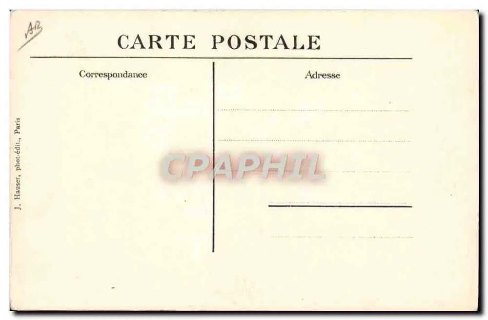 Os Pássaros da França — Biplano Farman pilotado por M. Loridan — J. Hauser, fot.-edit., Paris - Verso