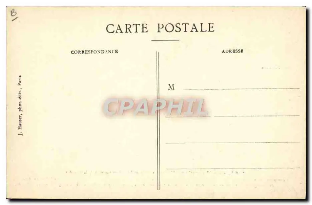 Le Monoplan Molon - Blériot XI - Type traversé de la Manche — J. Hauser, Paris - Verso