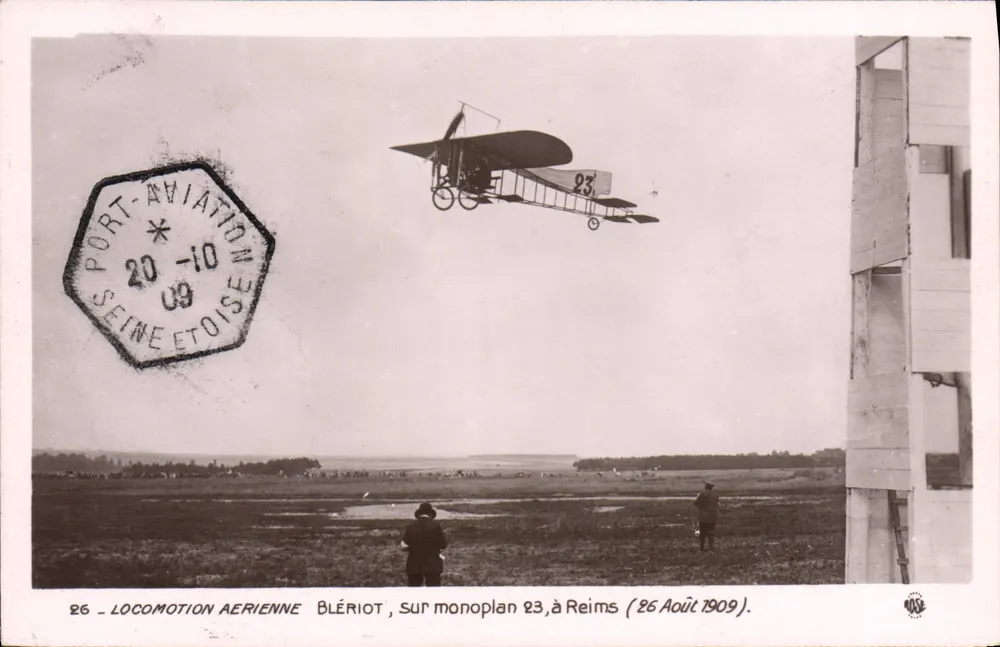Blériot auf dem Monoplan 23 in Reims — 26. August 1909 — Rose-Ausgabe - Vorderseite