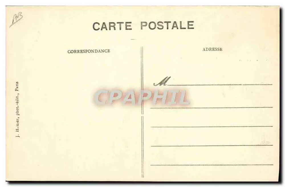 Biplan Sommer geflogen von Tétard — n° 1443 — J.-H. user, Paris - Rückseite