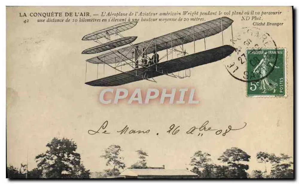 O Avião do Aviador Americano Wright — Cliché Branger — N°42 - Frente