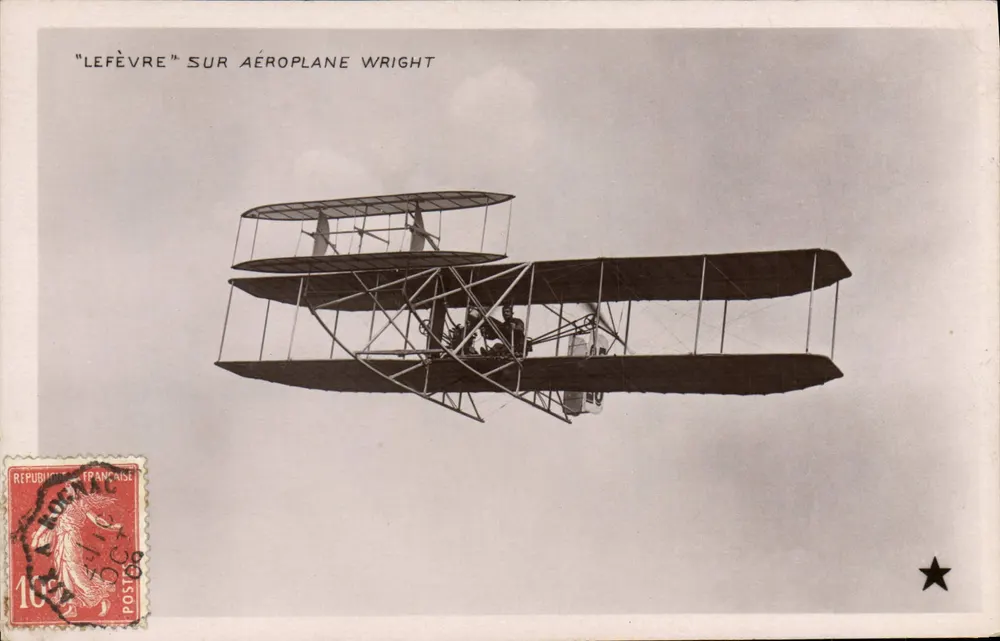 Lefèvre na samolocie Wright — Wydawca VBC, seria N. 3662 - Awers