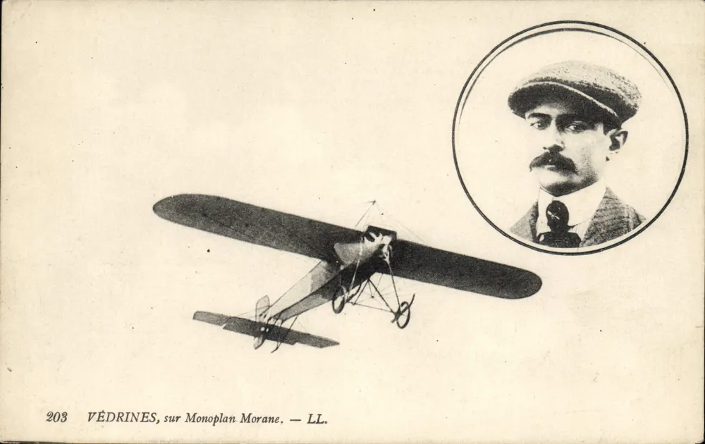 Vedrine sobre Monoplan Morane — LL. — n° 203 - Anverso