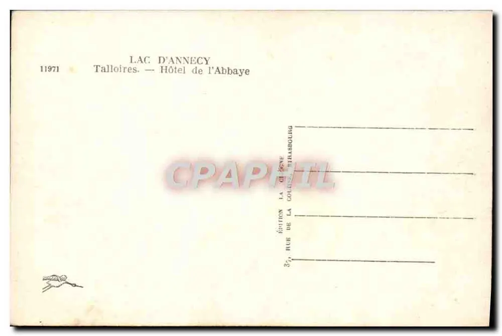 Lago de Annecy — Hotel de l'Abbaye — Edição La Colonne, Talloires - Verso