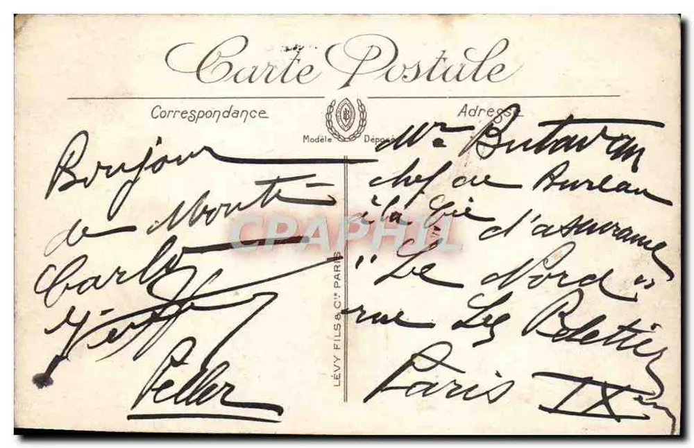 Monte-Carlo — A Praça do Cassino — L.L. n°220 - Verso