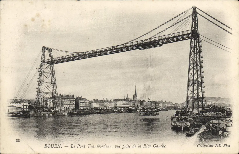 Rouen — Le Pont Transbordeur, Aussicht vom linken Ufer — Collections ND Phot, n°88 - Vorderseite