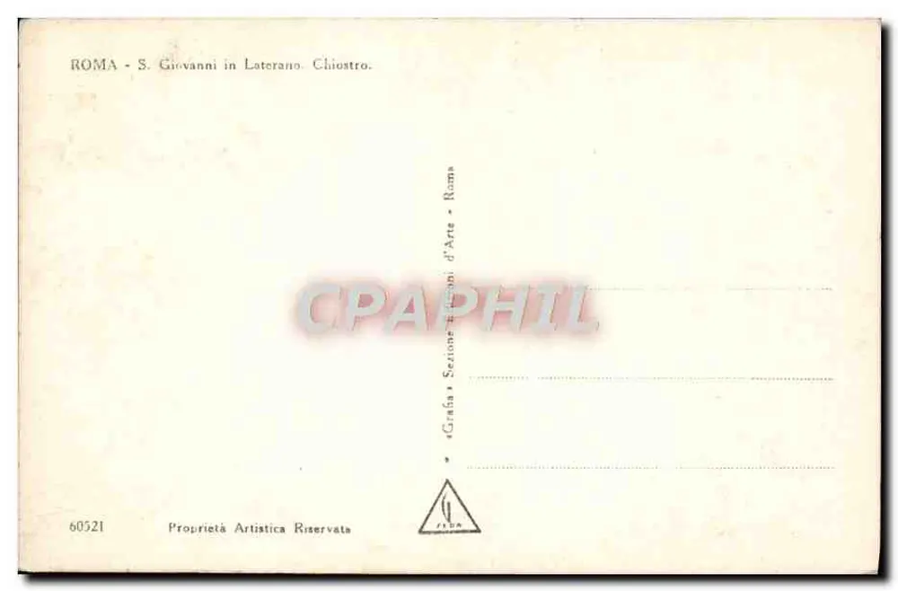 Roma - Santa João em Laterano. Clostério — Grana Seção d'Arte - Roma, n° 60521 - Verso
