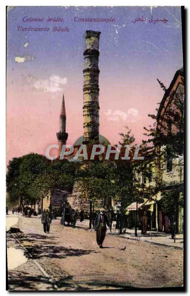 Colonne brûlée, Constantinople — éditeur non imprimé sur la carte - Frente