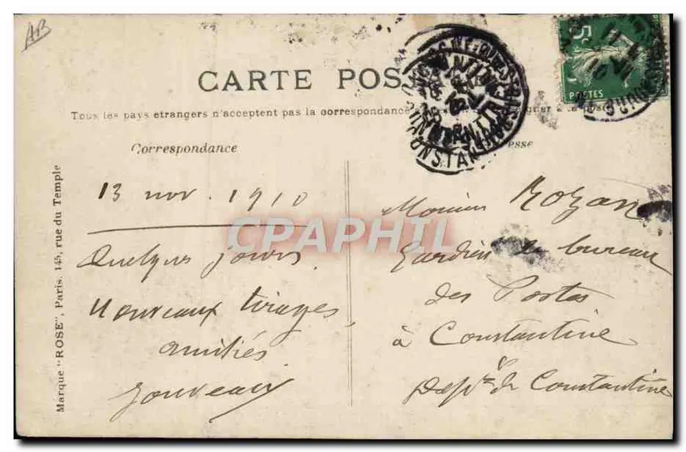 Locomotion aérienne — Wright sur biplan au Mans (4 Mars 1908) — Éditeur impr. sur la carte n° 21 - Back