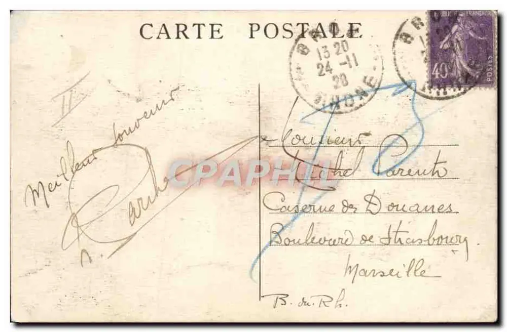 Bréguet XIV in Flug — Bron-Aviation — Bonnard fot. Loyettes - Rückseite